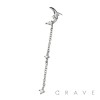 316L SURGICAL STEEL THREADLESS PUSH IN MOON STAR BEZEL CHAIN CZ TOP PART